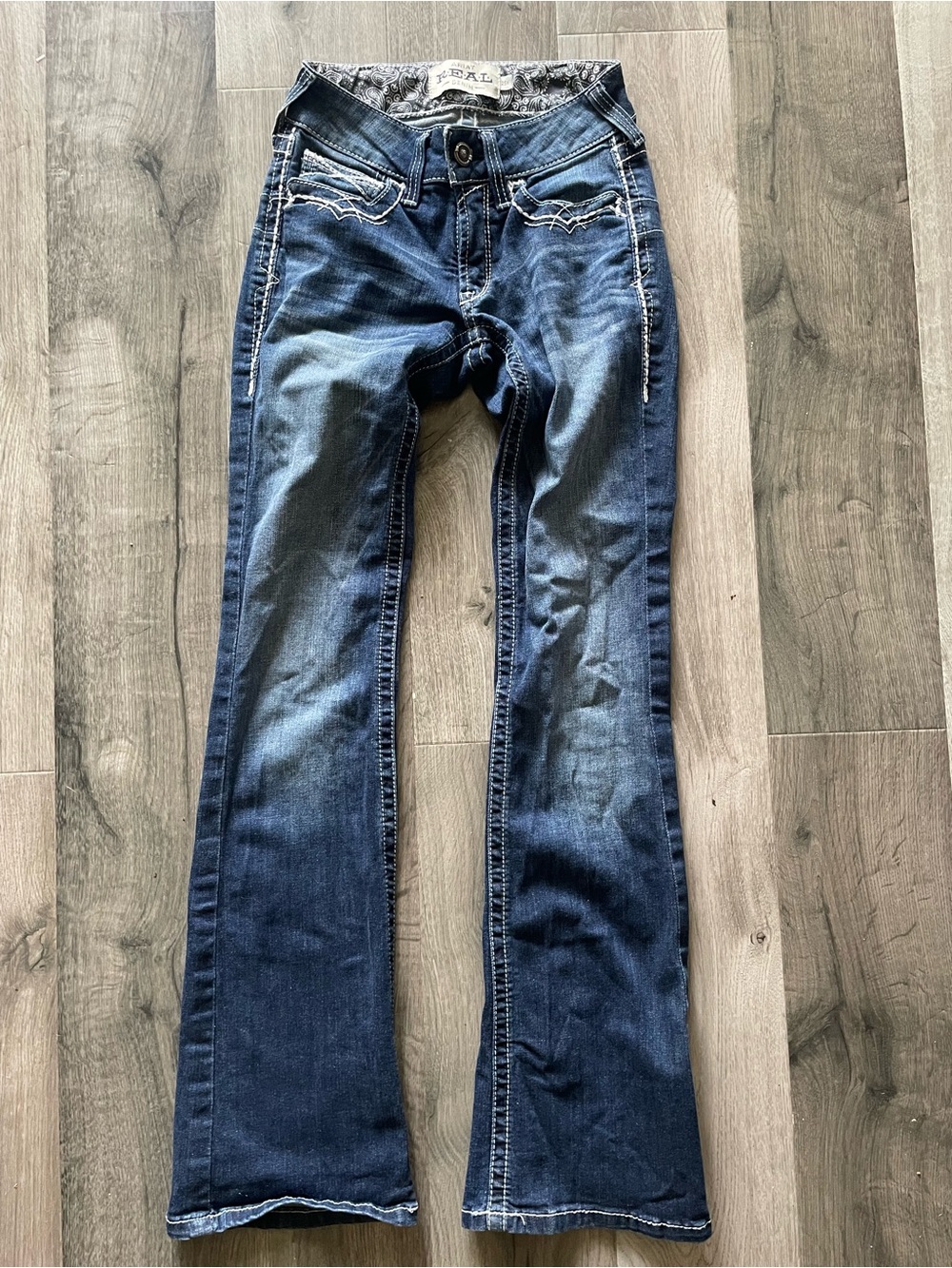 Ariat Dark Blue Flare Jeans with Contrast Stitching